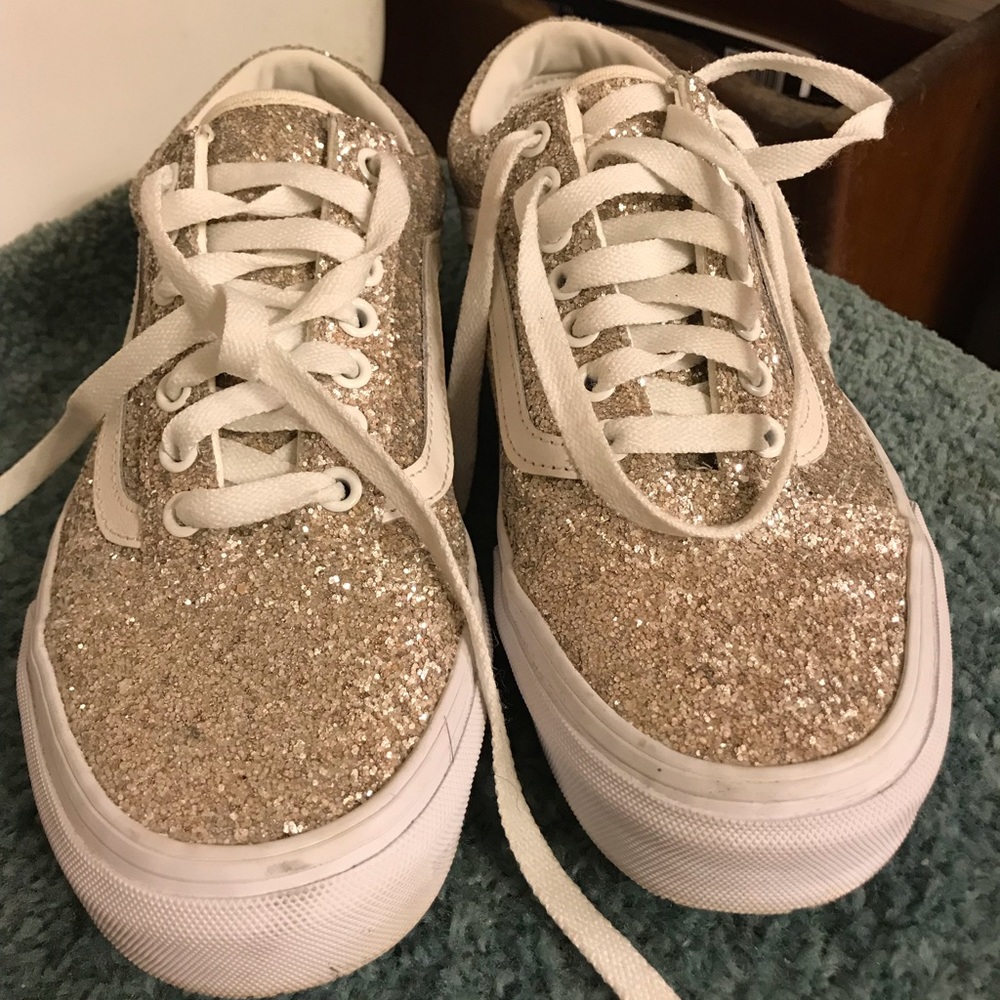 Wore once gold sparkle Vans